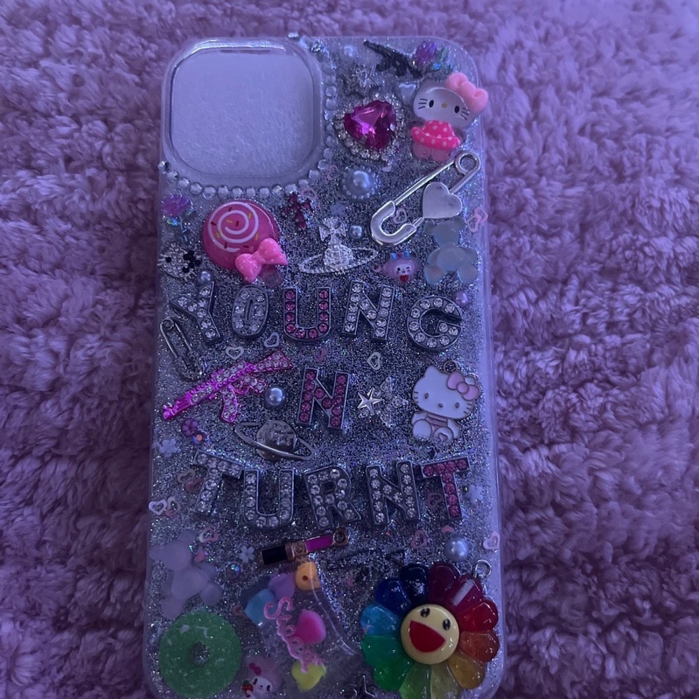 Decorative Glitter Phone Case - Multicolor